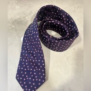 Thomas Pink Navy and Pink Dot Silk Tie